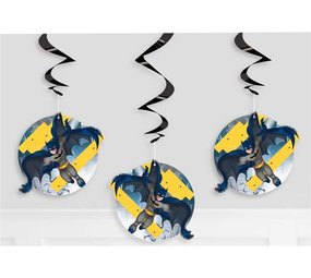 Unique Party Hanging Decoration Swirls Batman 66cm | 3 pieces