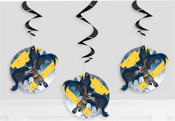 Unique Party Décoration suspendue tourbillonnante Batman 66 cm | 3 pièces