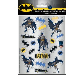 Unique Party Batman-Aufkleber, 4 Bögen mit je 20 Aufklebern