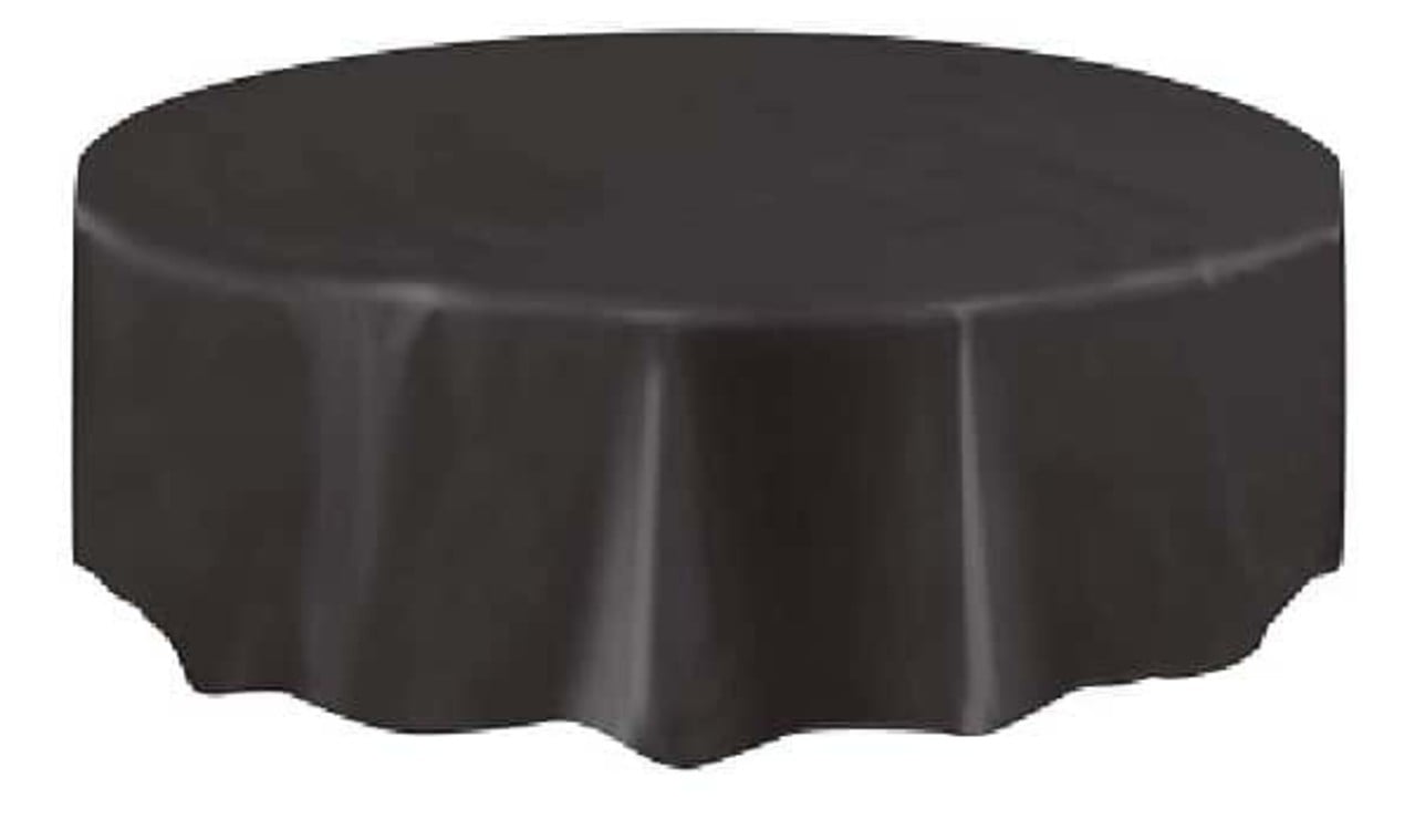 Unique Party Schwarze runde Tischdecke 213 cm | pro Stück Unique Party Schwarze runde Tischdecke 213 cm | pro Stück