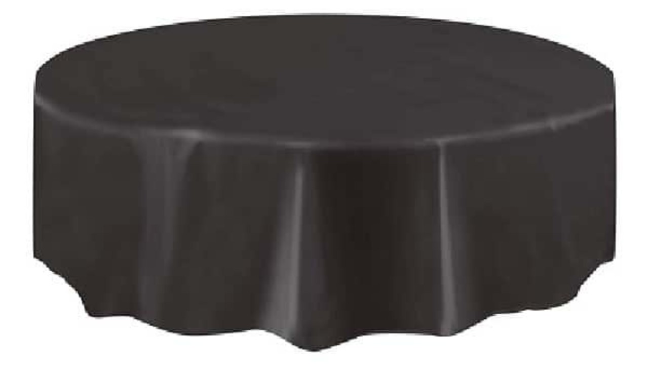 Unique Party Zwart Tafelkleed Rond 213cm | per stuk Unique Party Zwart Tafelkleed Rond 213cm | per stuk