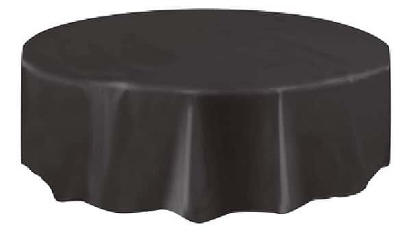 Unique Party Schwarze runde Tischdecke 213 cm | pro Stück Unique Party Schwarze runde Tischdecke 213 cm | pro Stück