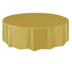 Unique Party Gouden Tafelkleed Rond 213cm | per stuk Unique Party Gouden Tafelkleed Rond 213cm | per stuk