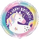 Unique Party Ballon en aluminium Licorne Hourra Joyeux Anniversaire 45 cm | à l'unité