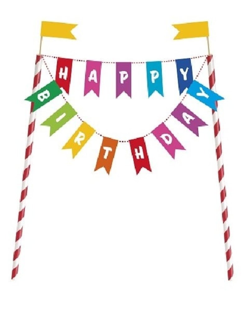 Décoration de gâteau arc-en-ciel pour un joyeux anniversaire