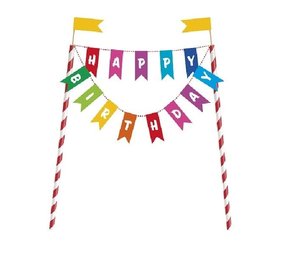 Taartdecoratie Happy Birthday Regenboog Taartdecoratie Happy Birthday Regenboog