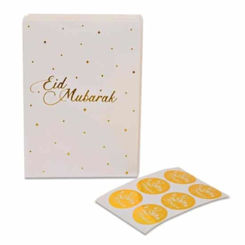 Haza - Witbaard Eid Mubarak Papiertüten für Leckereien | 6 Stück