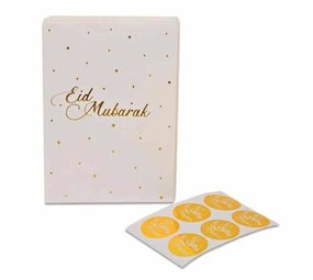 Haza - Witbaard Traktatie zakje Eid Mubarak papier | 6 stuks Haza - Witbaard Traktatie zakje Eid Mubarak papier | 6 stuks