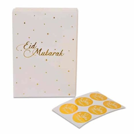 Haza - Witbaard Eid Mubarak paper treat bags | 6 pieces