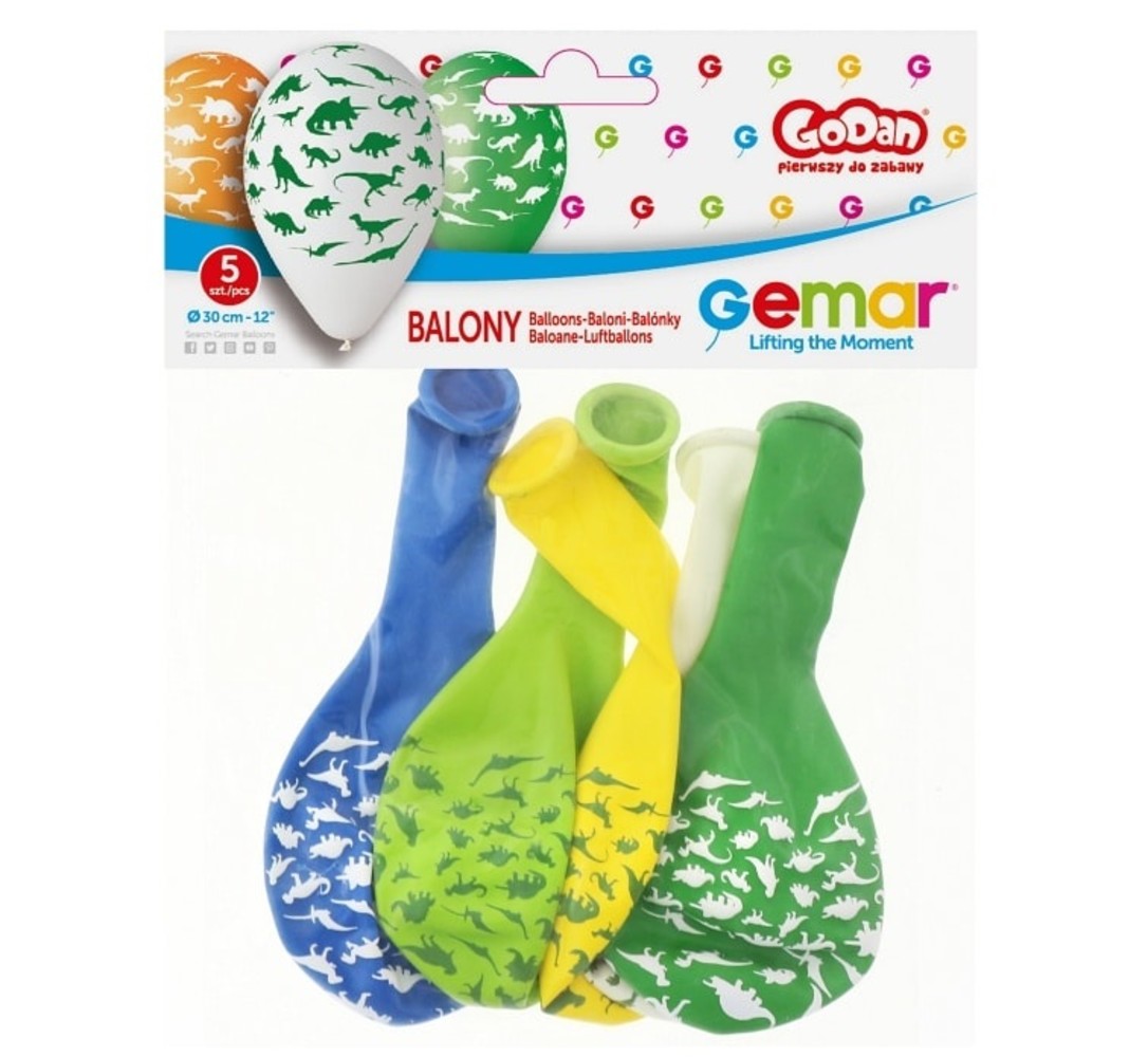 Godan Dinosaur Balloons 30cm | 5 pieces