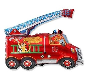 Flexmetal Ballon en aluminium Camion de pompiers avec échelle 80 cm | à l'unité
