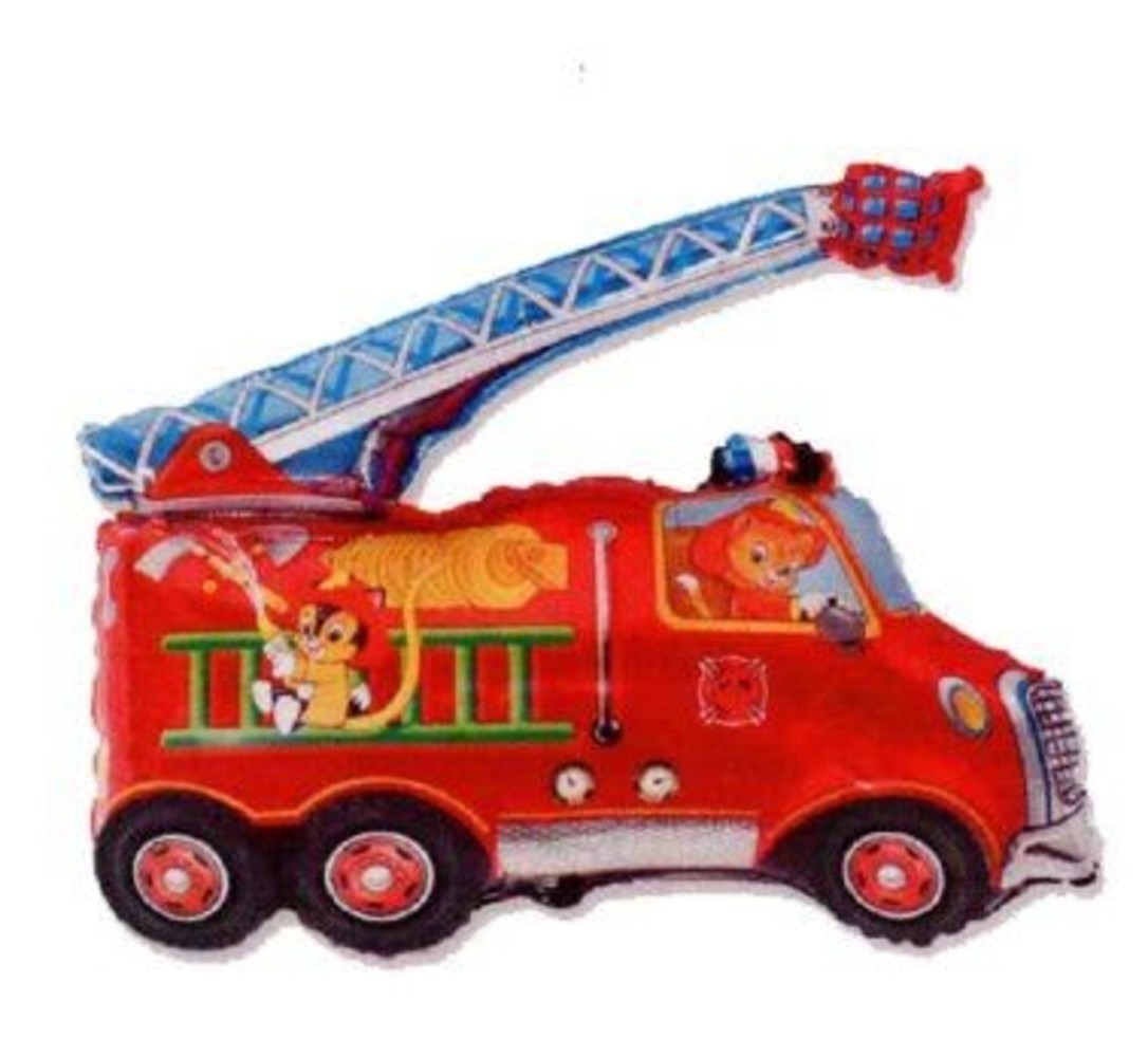 Flexmetal Feuerwehr-Drehleiterwagen-Folienballon 30 cm | pro Stück