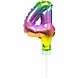 Globos Nordic Folieballon Taart Topper Regenboog Cijfer 4 | 13 cm Globos Nordic Folieballon Taart Topper Regenboog Cijfer 4 | 13 cm