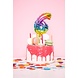 WeFiesta Folienballon-Kuchenaufsatz Regenbogen Zahl 7 | 13 cm