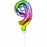 WeFiesta Décoration de gâteau en forme de ballon en aluminium, chiffre 9 arc-en-ciel | 13 cm WeFiesta Décoration de gâteau en forme de ballon en aluminium, chiffre 9 arc-en-ciel | 13 cm