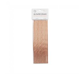 WeFiesta Papieren rietjes rosé goud metallic | 20 stuks WeFiesta Papieren rietjes rosé goud metallic | 20 stuks