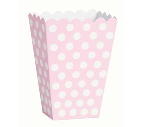 Unique Party Boîte à friandises rose à pois blancs 12 x 13 cm | 8 pièces Unique Party Boîte à friandises rose à pois blancs 12 x 13 cm | 8 pièces