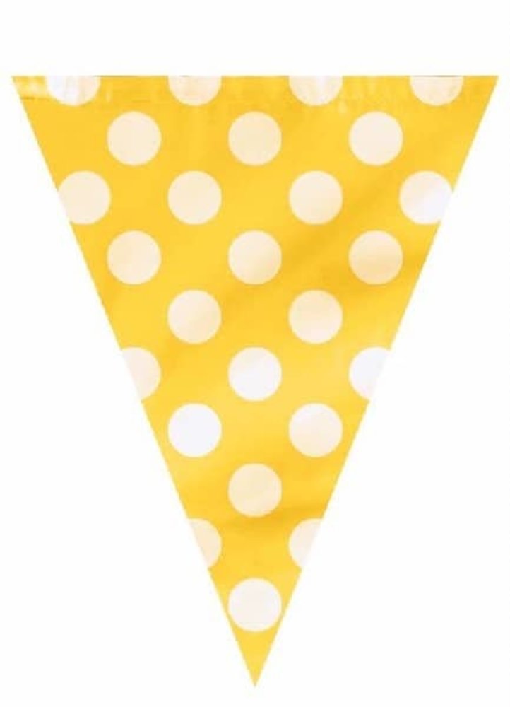 Yellow bunting with white dots | 3.6 meters