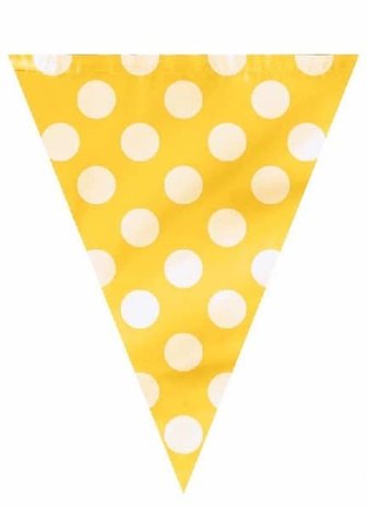 Yellow bunting with white dots | 3.6 meters