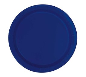 Unique Party Assiettes bleu foncé 18 cm | 20 pièces
