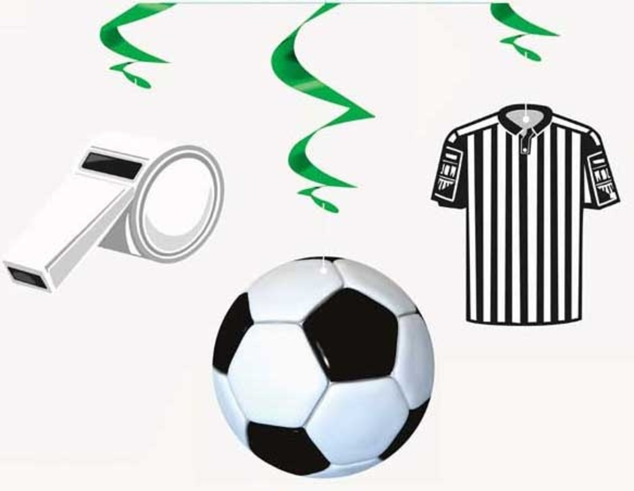 Unique Party Fußball-Hängedekoration, spiralförmig, 66 cm | 3 Stück