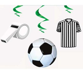 Unique Party Fußball-Hängedekoration, spiralförmig, 66 cm | 3 Stück