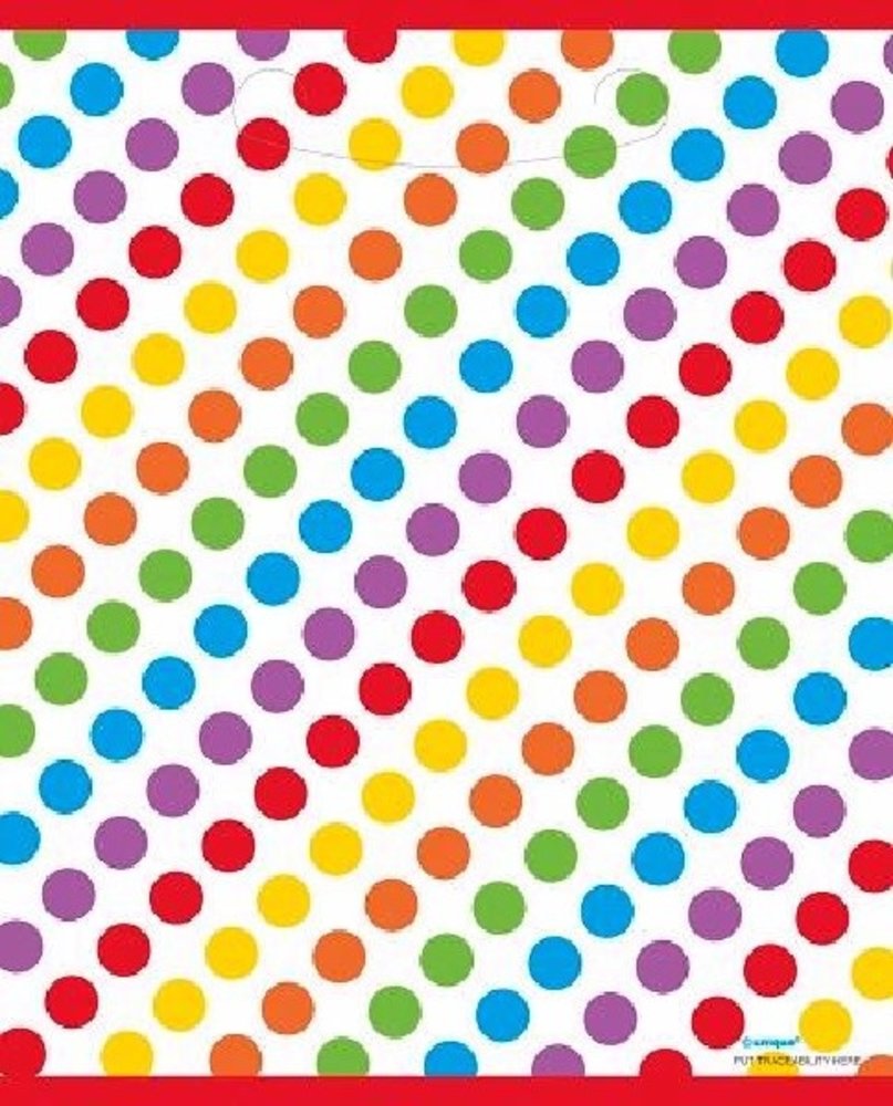Unique Party Rainbow polka dot stripe treat bag | 8 pieces