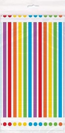 Unique Party Nappe à pois et rayures arc-en-ciel 137 x 213 cm | à l'unité