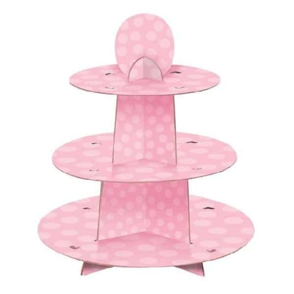 Rosa Cupcake-Ständer mit Punkten