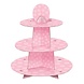 Pink cupcake stand with dots