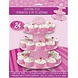 Pink cupcake stand with dots