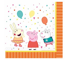 Amscan Peppa Pig „Konfetti-Party“-Servietten, 33 x 33 cm | 16 Stück