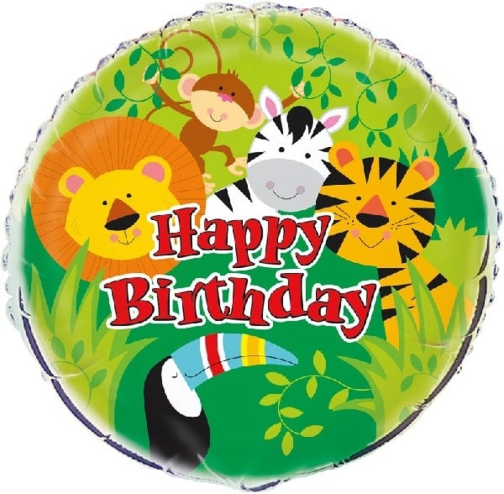Unique Party Ballon en aluminium Safari Joyeux Anniversaire 46 cm | à l'unité