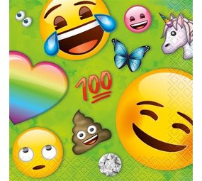 Servietten-Emojis, Regenbogenfarben, 25 x 25 cm | 16 Stück