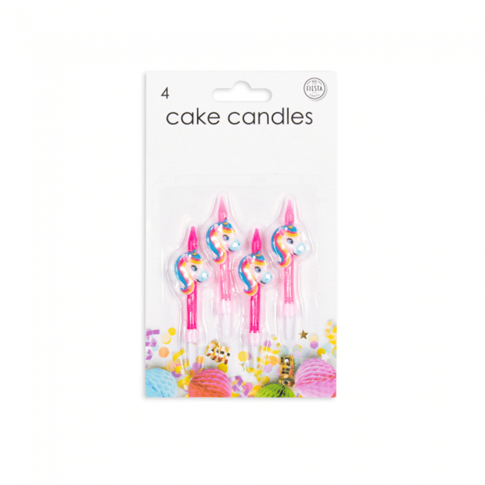 WeFiesta Bougies pour gâteau licorne | 4 pièces