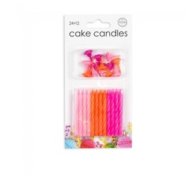 WeFiesta Taartkaarsjes roze - oranje | 24 stuks WeFiesta Taartkaarsjes roze - oranje | 24 stuks