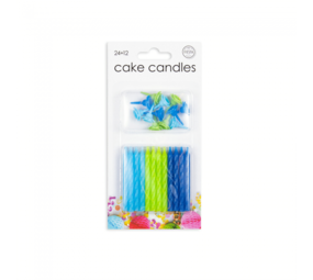 WeFiesta Blue - green cake candles | 24 pieces