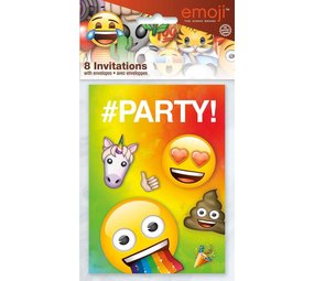 Emoji-Spaß-Regenbogen-Einladung | 8 Stück