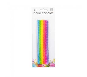 WeFiesta Gekleurde taartkaarsjes XL | 24 stuks WeFiesta Gekleurde taartkaarsjes XL | 24 stuks