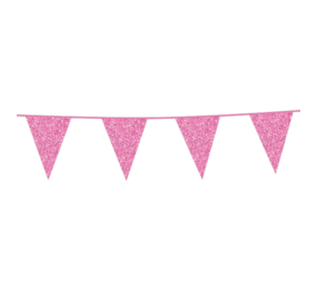 Paper Dreams Roze Glitter Vlaggenlijn Slinger 20x30cm | 6 meter Paper Dreams Roze Glitter Vlaggenlijn Slinger 20x30cm | 6 meter