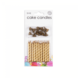 WeFiesta Gold metallic cake candles | 12 pieces with separate holders