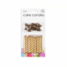 WeFiesta Gold metallic cake candles | 12 pieces with separate holders WeFiesta Gold metallic cake candles | 12 pieces with separate holders