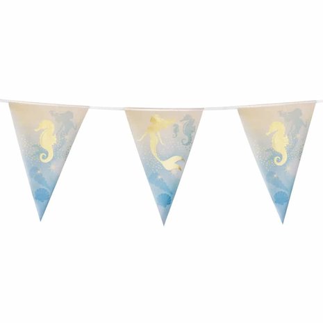 Boland Zeemeermin Glitter Vlaggenlijn Slinger 4mtr | per stuk Boland Zeemeermin Glitter Vlaggenlijn Slinger 4mtr | per stuk
