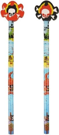 Henbrandt Piratenbleistift mit Radiergummi, 19 cm | 24 Stück