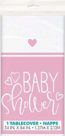 Unique Party Baby Shower Pink Tablecloth 137x213cm | per piece