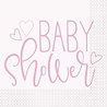 Baby Shower servet hartjes roze | 16 stuks Baby Shower servet hartjes roze | 16 stuks
