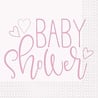 Babyparty-Servietten mit rosa Herzen | 16 Stück Babyparty-Servietten mit rosa Herzen | 16 Stück