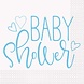 Serviettes de table bleues à motifs de cœurs pour baby shower | 16 pièces