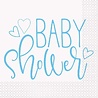 Serviettes de table bleues à motifs de cœurs pour baby shower | 16 pièces Serviettes de table bleues à motifs de cœurs pour baby shower | 16 pièces