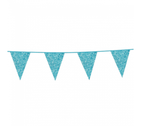 Paper Dreams Hellblaue Glitzer-Wimpelgirlande 20x30cm | 6 Meter